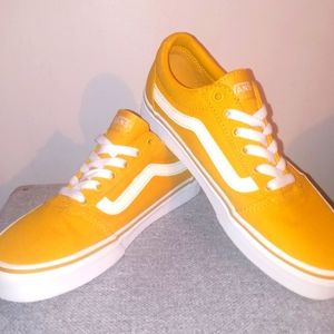 Vans old skool sneaker yellow white Canvas Skate Shoes 7.5